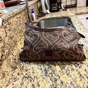 Dooney & Bourke Brown Heart Pattern Bag